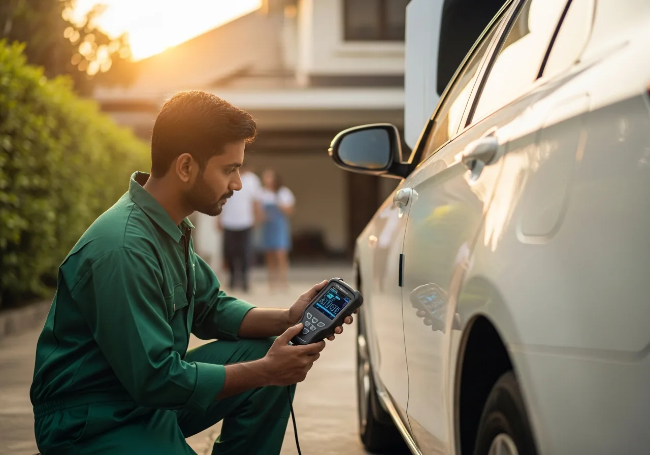 Our mechanic providing doorstep car diagnostic